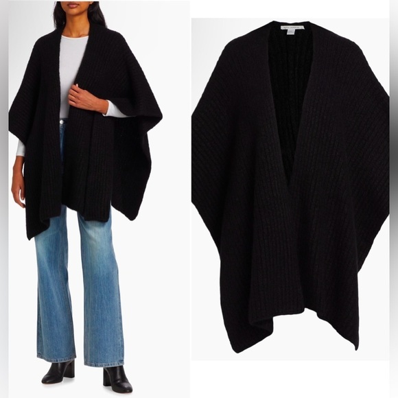 CURRENT SEASON Sofia Cashmere chunky knitted cashmere blend cape NWT - Picture 1 of 8